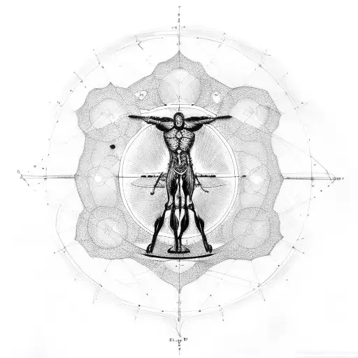 Motorcycle Vitruvian man  tattoo design idea
