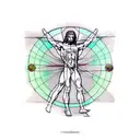 Vitruvian man On a custom motorcycle  tattoo design idea