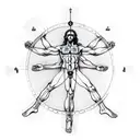Vitruvian man On a custom motorcycle  tattoo design idea