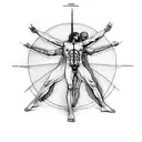 Motorcycle Vitruvian man  tattoo design idea