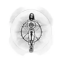 Motorcycle Vitruvian man  tattoo design idea