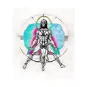Vitruvian man On a custom motorcycle  tattoo design idea