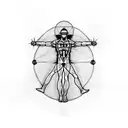 Vitruvian man On a custom motorcycle  tattoo design idea