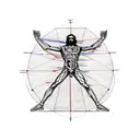 Vitruvian man On a custom motorcycle  tattoo design idea