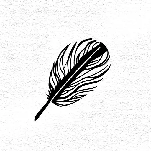 feather and cardiac  tattoo design idea