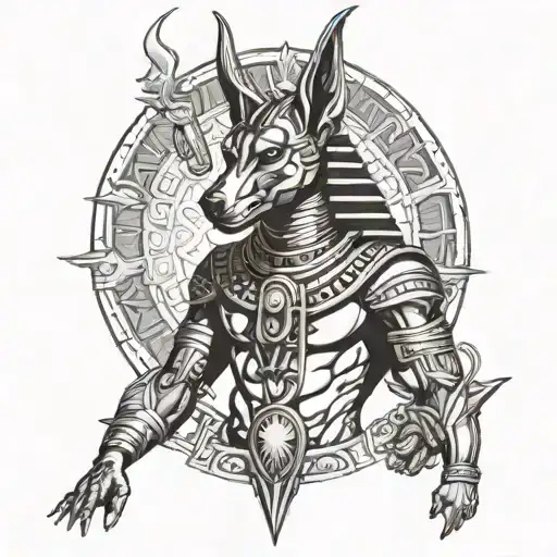 anubis hold libra  tattoo design idea