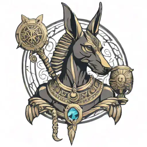 anubis hold libra  tattoo design idea