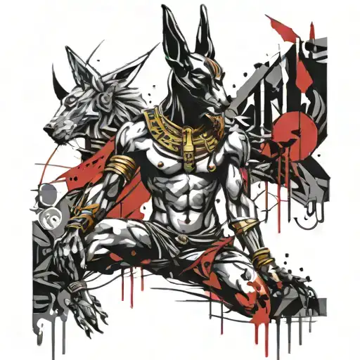 anubis hold libra  tattoo design idea