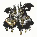 anubis hold libra scales tattoo design idea