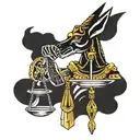 anubis hold libra scales tattoo design idea