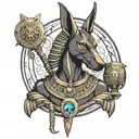 anubis hold libra  tattoo design idea