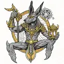 anubis hold libra  tattoo design idea