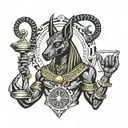 anubis hold libra  tattoo design idea