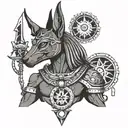 anubis hold libra  tattoo design idea
