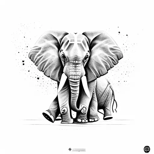 Elephant with baby elephant tattoo design idea