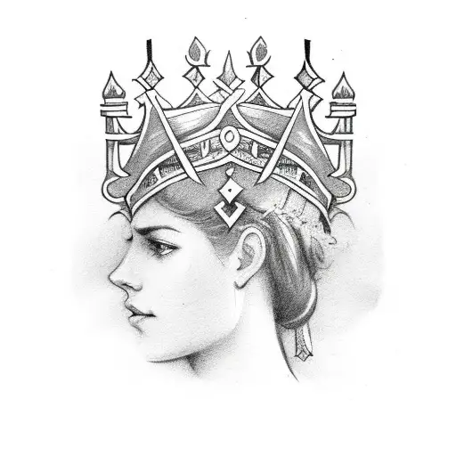 laurel leaf crown with swords across tattoo design idea