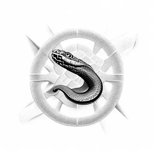 snake bite lsd 3d tattoo design idea