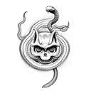 snake bite lsd 3d tattoo design idea