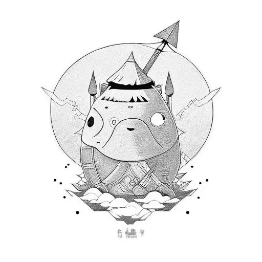 turnip head ghibli tattoo design idea