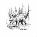 three différents hatching dinosaurs in thé forest tattoo design idea
