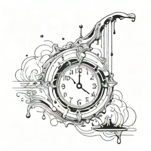 A clock that begins to drip as time progresses tattoo design idea