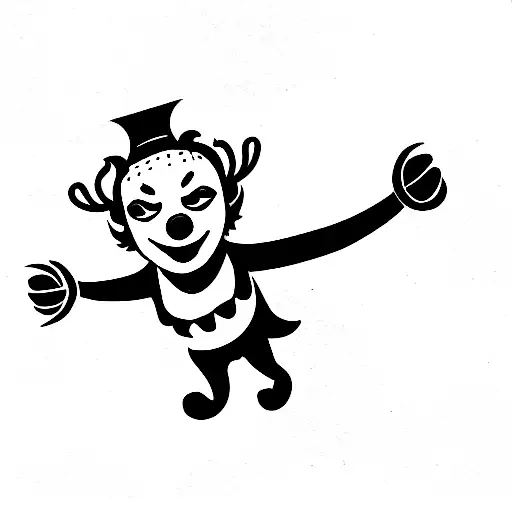 A medieval cheerful clown with his arms up tattoo design idea
