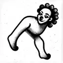 A medieval cheerful clown with his arms up tattoo design idea