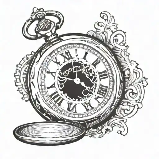 pocket watch sobriety date 2012 tattoo design idea