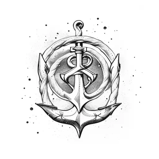 Sailor's anchor intertwined with a mermaid's tail tattoo design idea