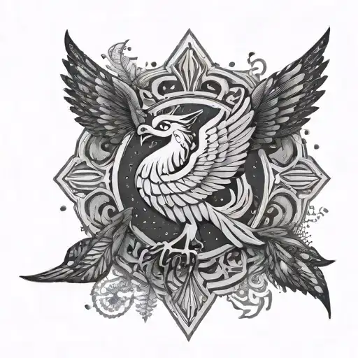 A dotwork mandala design incorporating elements of the Liverpool FC Liverbird logo and subtle references to Mohamed Salah's Egyptian heritage tattoo design idea