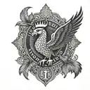 A dotwork mandala design incorporating elements of the Liverpool FC Liverbird logo and subtle references to Mohamed Salah's Egyptian heritage tattoo design idea