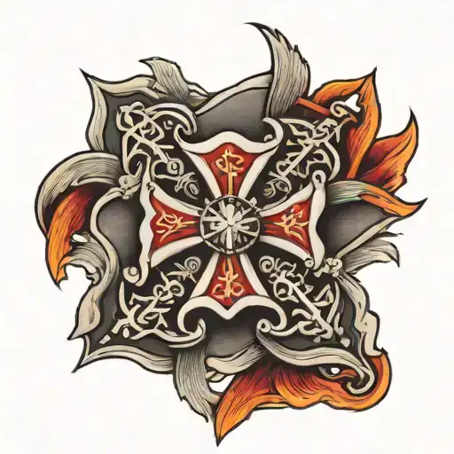 Maltese cross, like 1:45 tattoo design idea