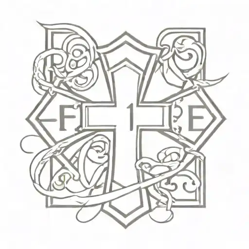 firefighter cross, luke 1:45 Bible verse  tattoo design idea