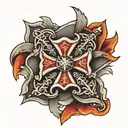 Maltese cross, like 1:45 tattoo design idea