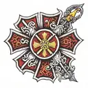 Maltese cross, like 1:45 tattoo design idea