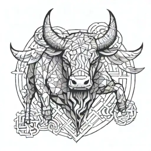bull, mythology, wings, zombie tattoo design idea