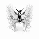 Raven spread wings tattoo design idea