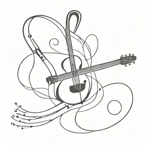 music and sound tattoo design idea