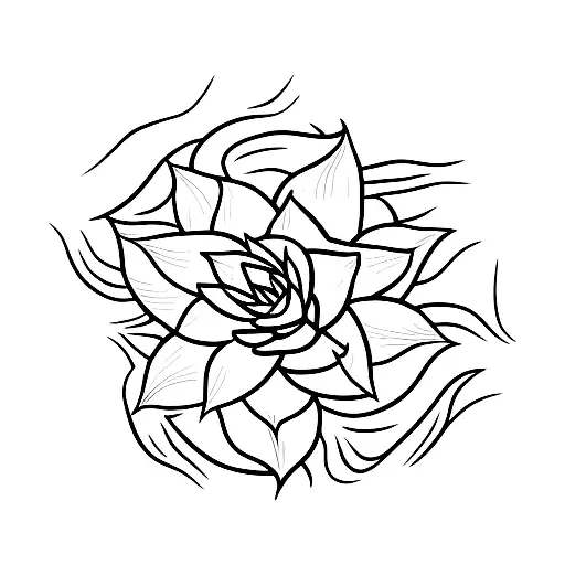 aloe Vera plant tattoo design idea