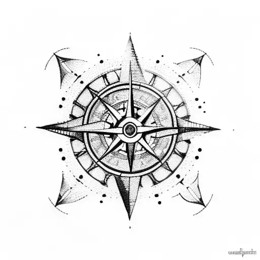 steampunk nautical compass tattoo design idea