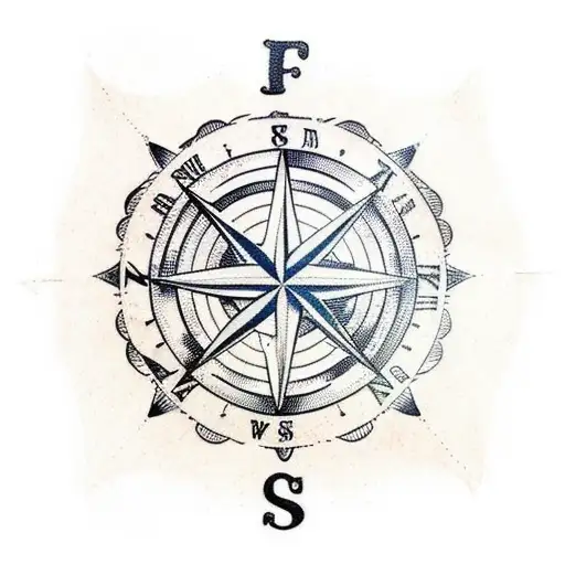 steampunk nautical compass tattoo design idea
