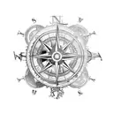 steampunk nautical compass tattoo design idea