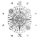 steampunk nautical compass tattoo design idea