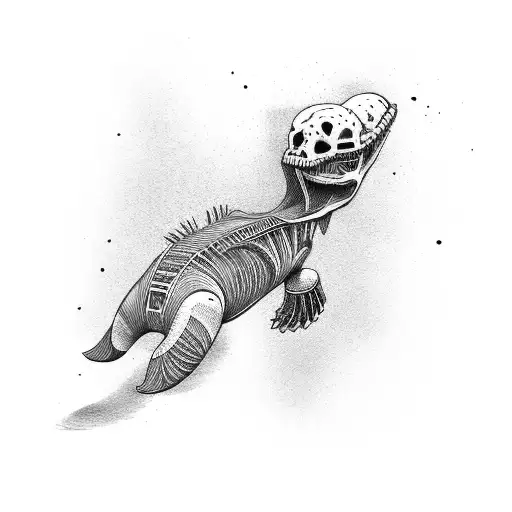 skeleton platypus  tattoo design idea