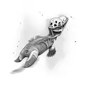 skeleton platypus  tattoo design idea