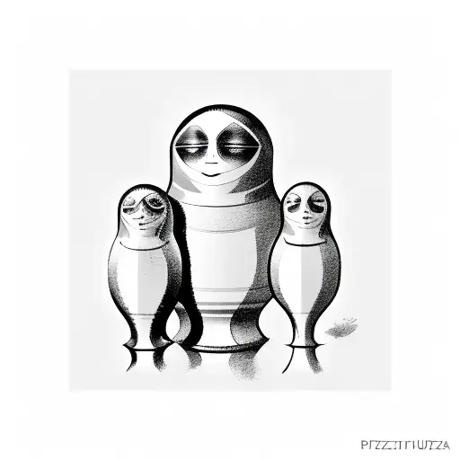 nesting doll puzzle piece tattoo design idea