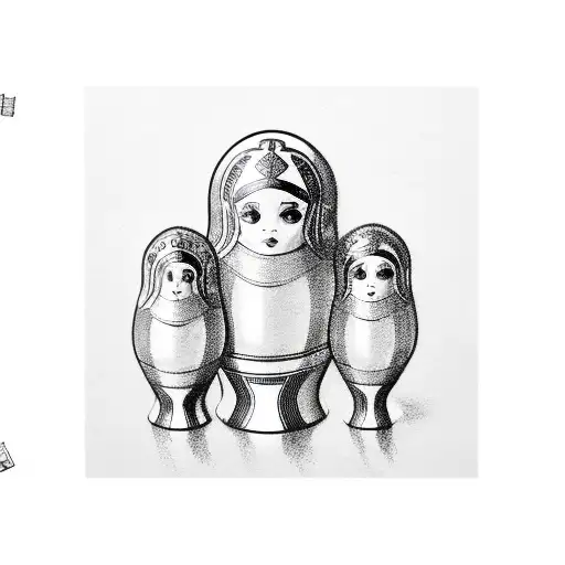 nesting doll puzzle piece tattoo design idea
