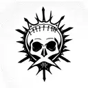 skull with crown of thorns tattoo design idea