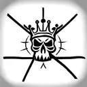 skull with crown of thorns tattoo design idea