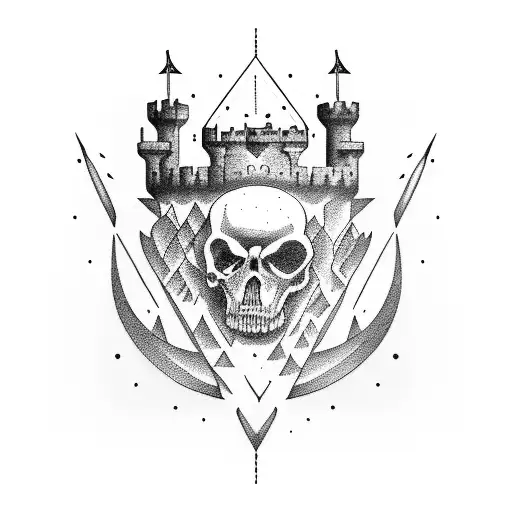 Clan macNaughton black tower castle  tattoo design idea